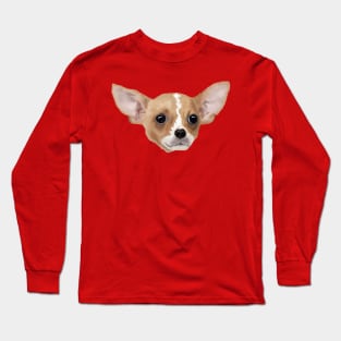 Chihuahua on Red Long Sleeve T-Shirt